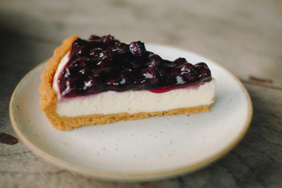 Creamy cheesecake served on a plate
