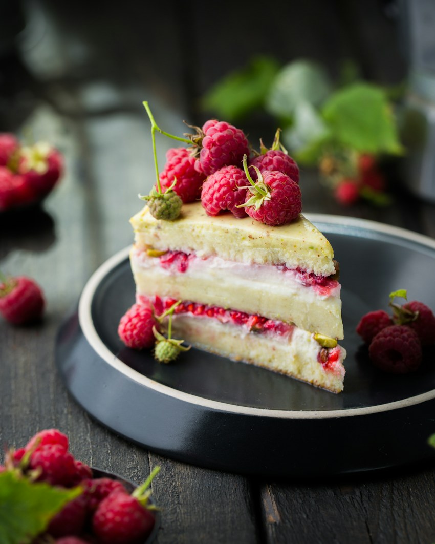 An elegant homemade cake with berries