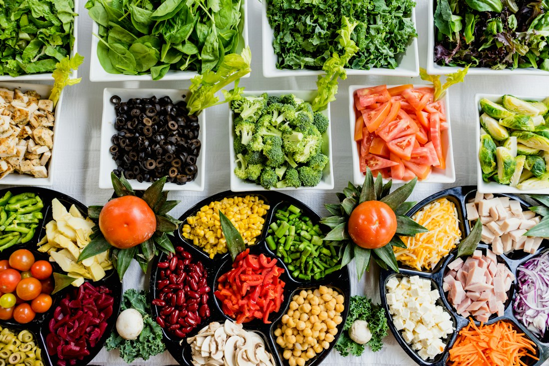 Colorful ingredients for preparing recipes
